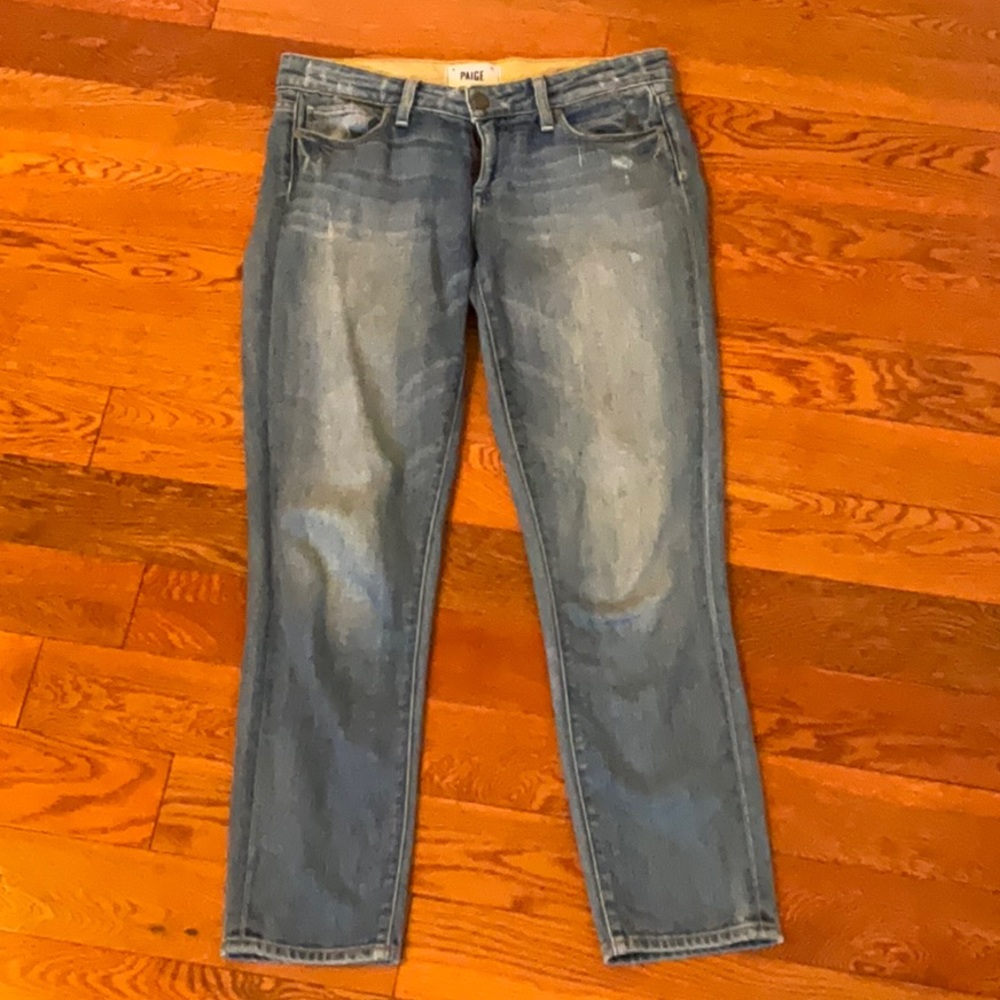 PAIGE Kylie crop distressed skinny jeans, size 26, EUC